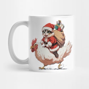 Christmas, Funny Cat on a Chicken Mug